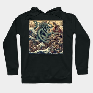 Battle against the legendary beast with Katsushika Hokusai style Hoodie